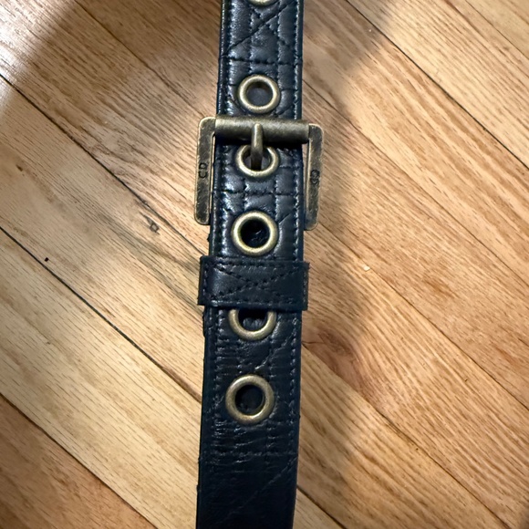 Dior Cannage Leather Belt Black Gold Sz 80 New main image 7